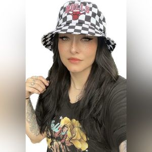 Checkerboard Chicago Bulls bucket hat